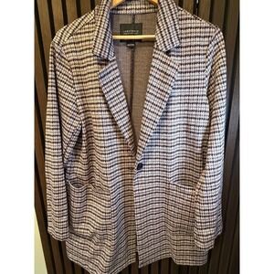 Sanctuary Everyday 1 Button Blazer Jacket - Size L - Houndstooth Print